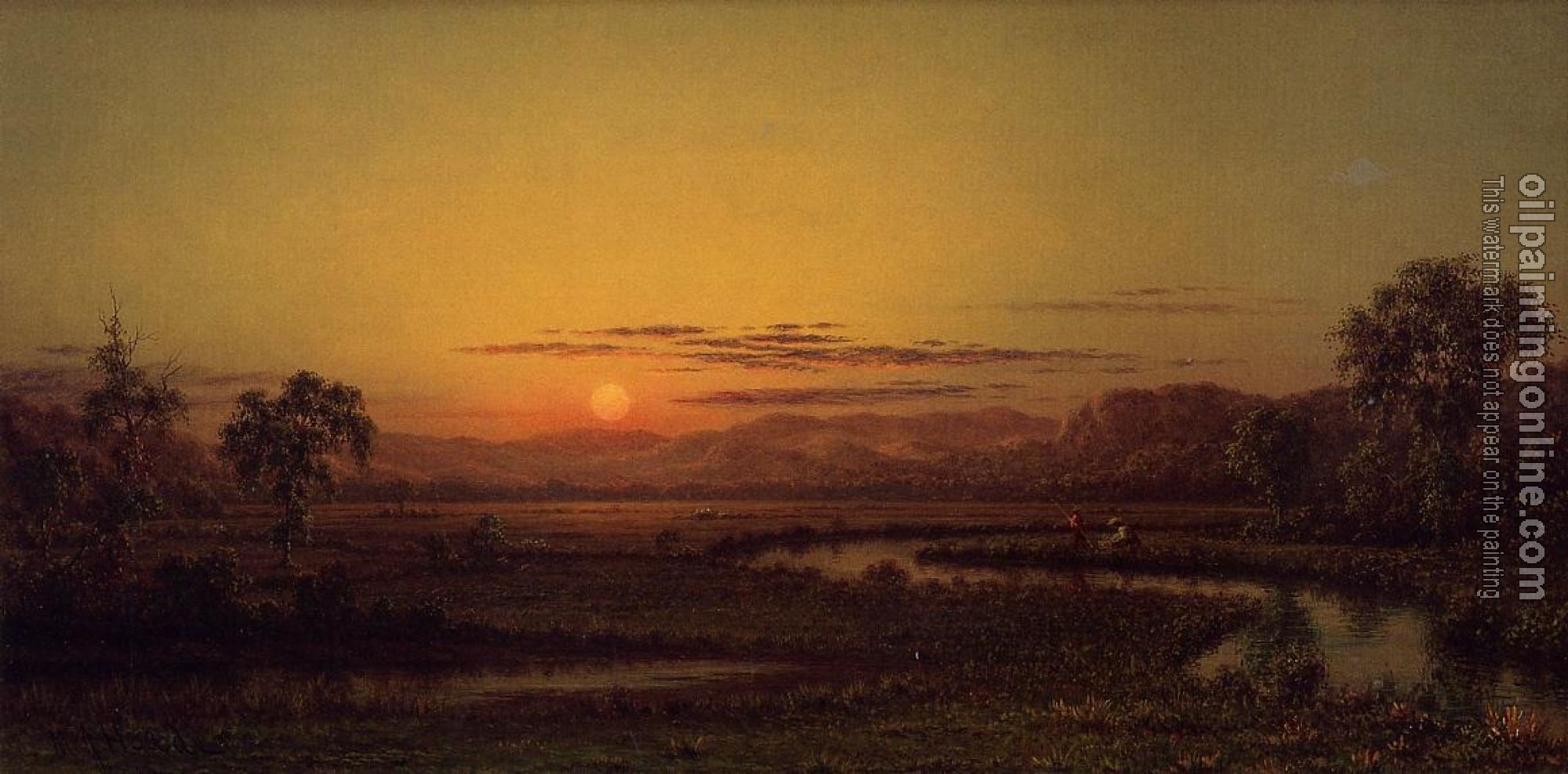 Heade, Martin Johnson - Two Fishermen in the Marsh, at Sunset